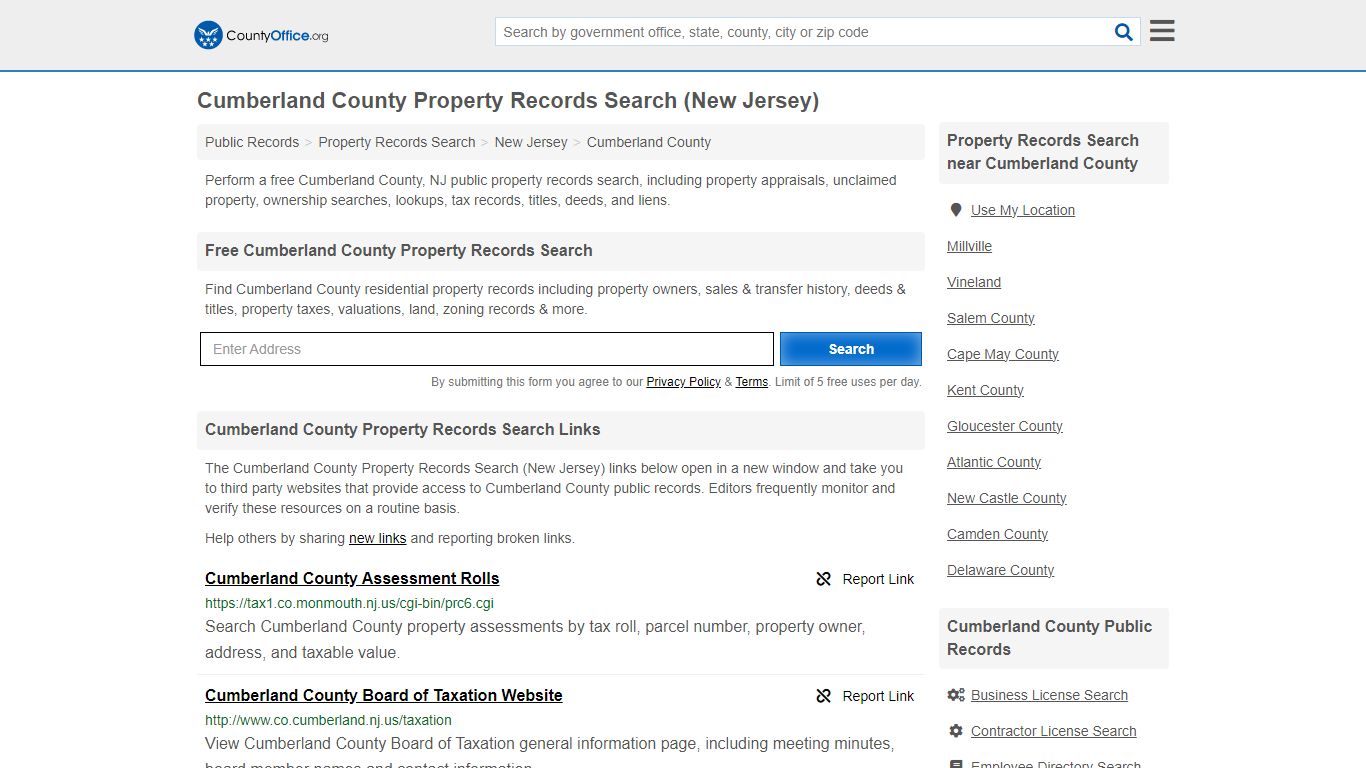 Cumberland County Property Records Search (New Jersey) - County Office